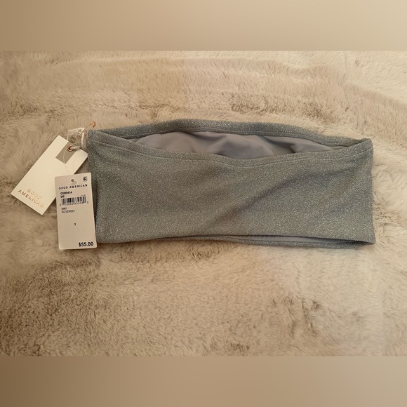 Good American Band Bikini Top in Silver - Picture 2 of 3